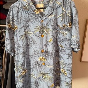 Tommy Bahama Blue and Yellow Tropical Men's Shirt